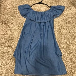 Denim dress with pockets
